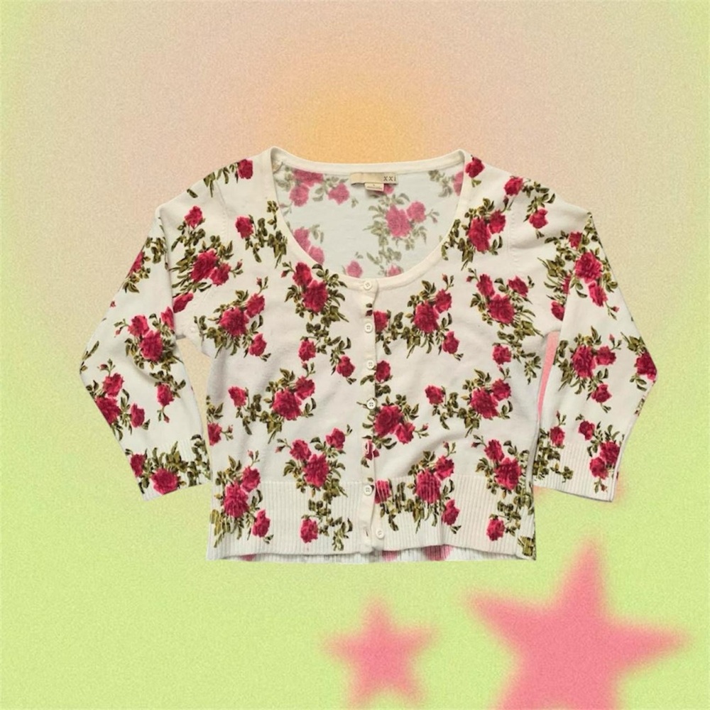 Floral Button-Up Cardigan